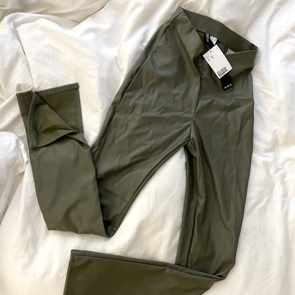 NWT Army Green leather pants